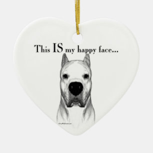 Adorno De Cerámica Dogo Argentino Happy Face