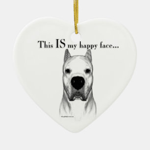 Adorno De Cerámica Dogo Argentino Happy Face
