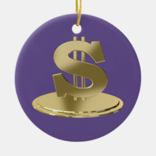 Adorno De Cerámica Dólar dorado
