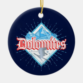 Adorno De Cerámica Dolomitas Sur de Tirol Esquí Retro Vintage