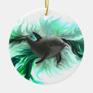 Adorno De Cerámica Dolphin Baby