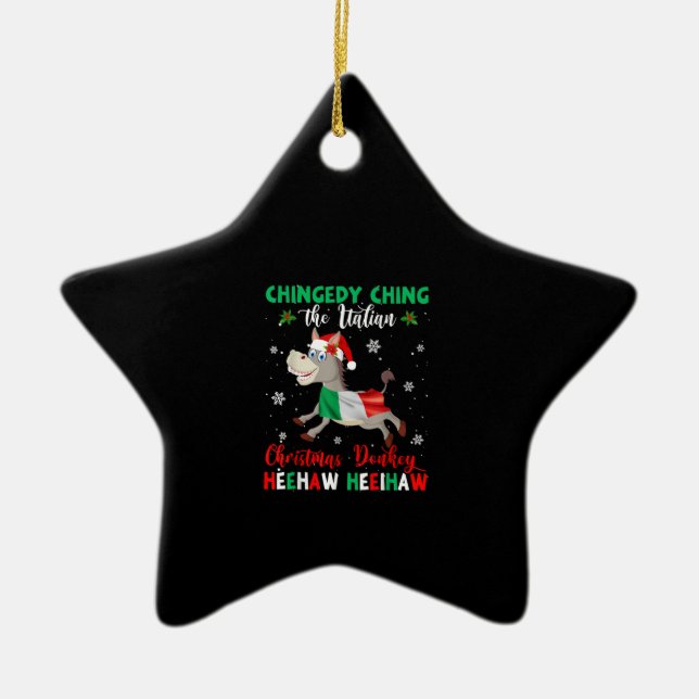 Adorno De Cerámica Dominica a los Navidades burro-burro italiano (Frente)