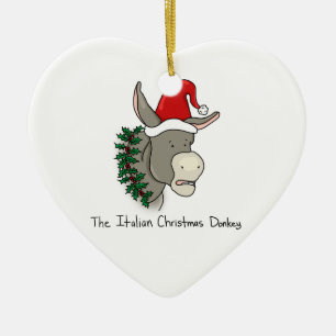 Adorno De Cerámica Dominick el burro italiano del navidad