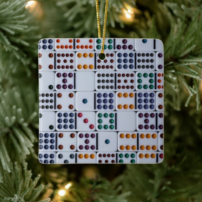 Adorno De Cerámica Dominos Numbers Game (Árbol)
