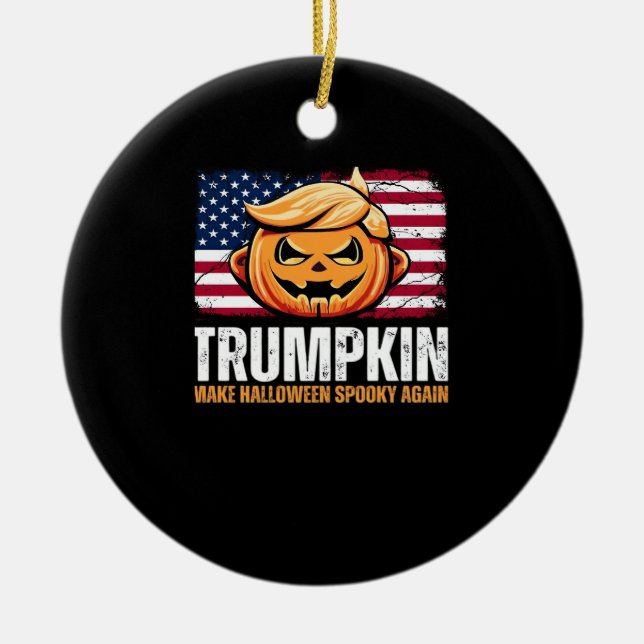 Adorno De Cerámica Donald Halloween - Trumpkin hace que Halloween sea (Frente)