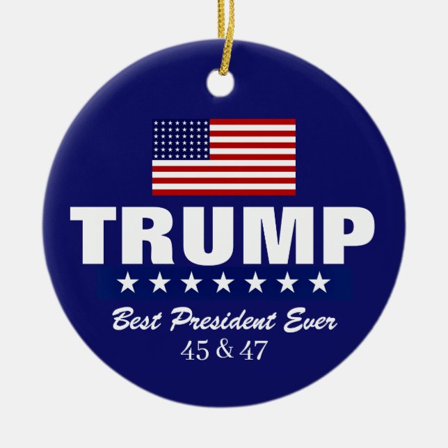 ADORNO DE CERÁMICA DONALD TRUMP 2020 CHRISTMAS ORNAMENT (Frente)