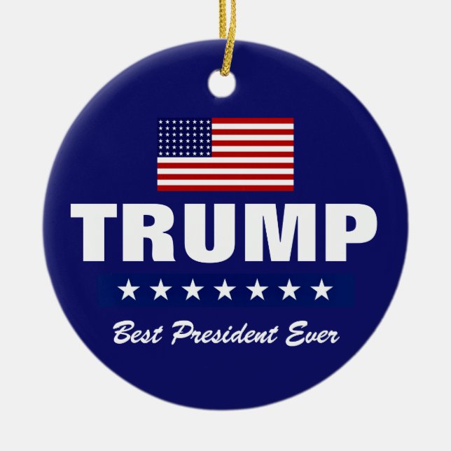 ADORNO DE CERÁMICA DONALD TRUMP 2020 NAVIDAD ORNAMENTE (Frente)