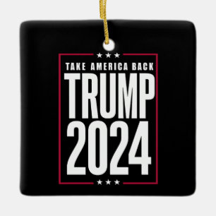 Adorno De Cerámica Donald Trump 2024 Recuperemos América Elección