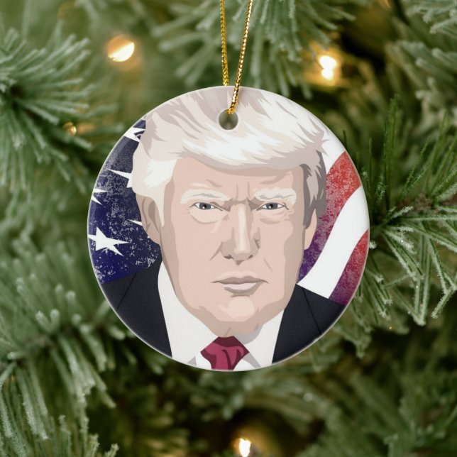 ADORNO DE CERÁMICA DONALD TRUMP CHRISTMAS ORNAMENTE (Árbol)