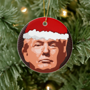 ADORNO DE CERÁMICA DONALD TRUMP CHRISTMAS ORNAMENTE