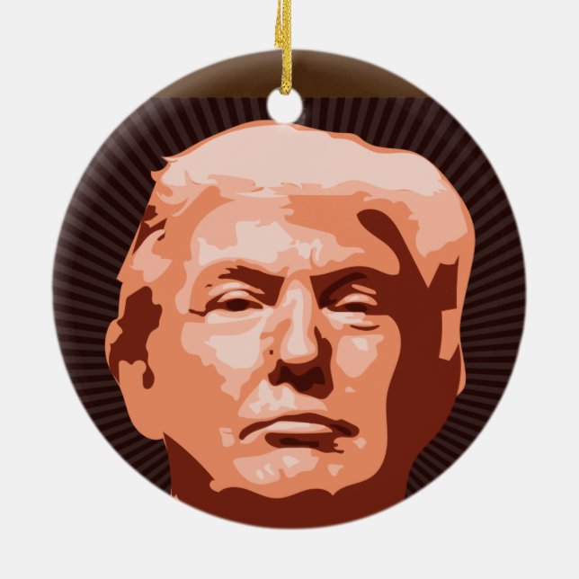 ADORNO DE CERÁMICA DONALD TRUMP CHRISTMAS ORNAMENTE (Atrás)