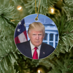 ADORNO DE CERÁMICA DONALD TRUMP HANDSOME RISTMAS ORNAMENTE RETRATO