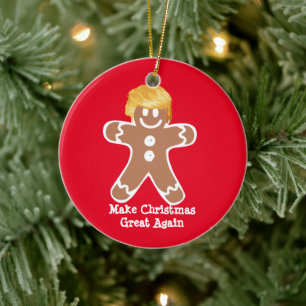 Adorno De Cerámica Donald Trump, hombre de Gingerbread