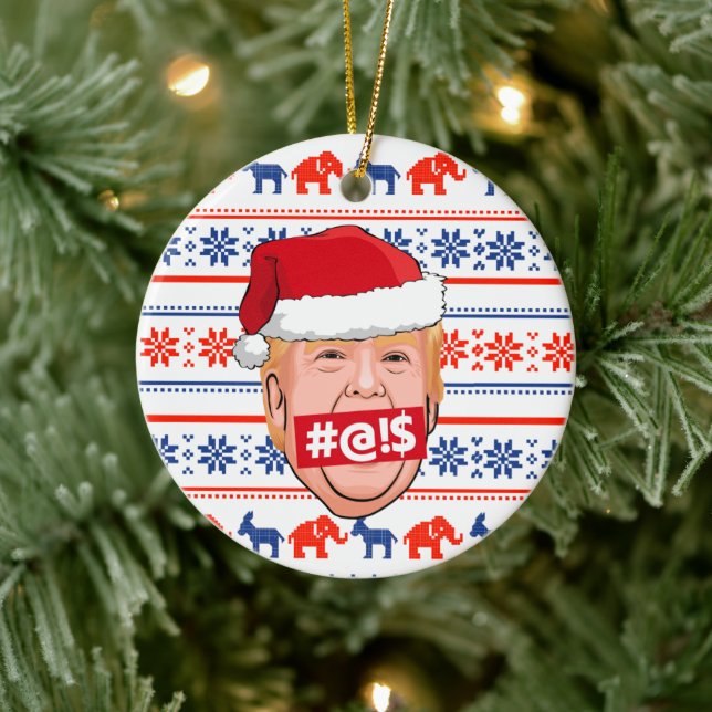 Adorno De Cerámica DONALD TRUMP Navidades furiosos (Árbol)