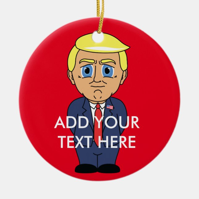 Adorno De Cerámica Donald Trump que parece presumido (Frente)