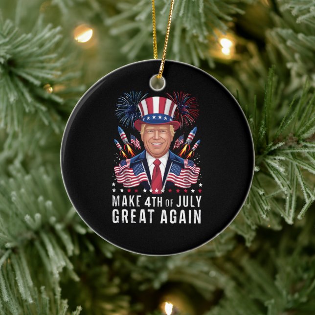 Adorno De Cerámica Donald Trump Vuelve A Hacer Grande El 4 De Julio (Árbol)