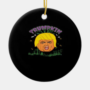 Adorno De Cerámica Donald Trumpkin hace que Halloween sea grande de n