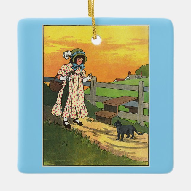 Adorno De Cerámica ¿Dónde has estado? Madre Rhyme de oca (Anverso)