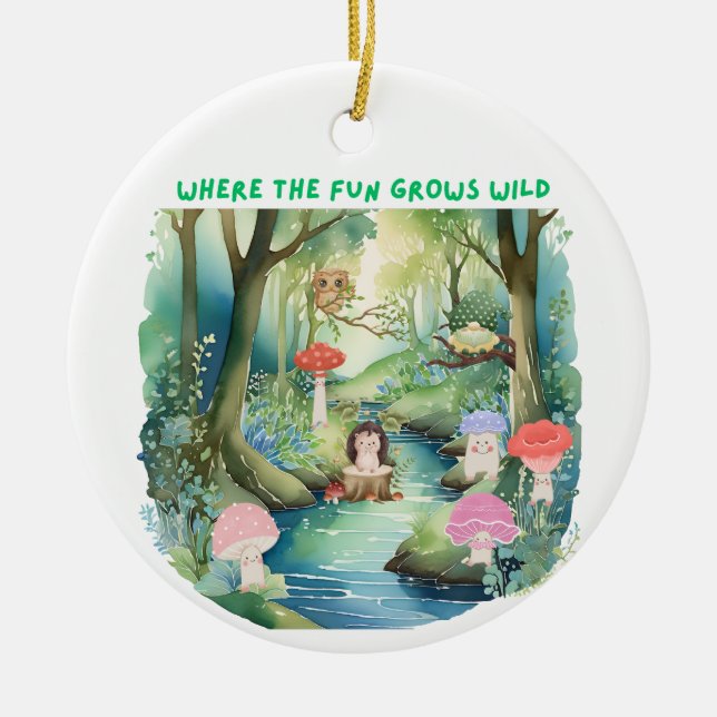 Adorno De Cerámica Donde la diversión crece (Frente)