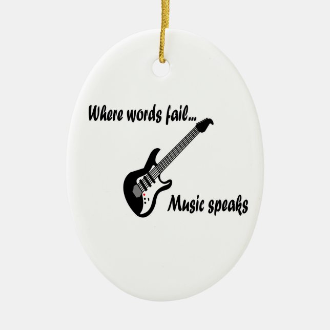 Adorno De Cerámica Donde las palabras fallan, la música habla (Frente)
