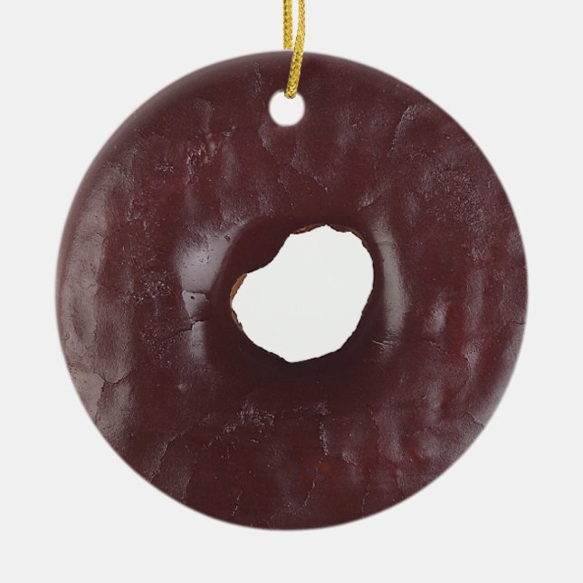 Adorno De Cerámica Donut de chocolate (Frente)