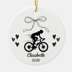 Adorno De Cerámica Doodle Bow Bike, Regalos de Bicicleta de Montaña, 