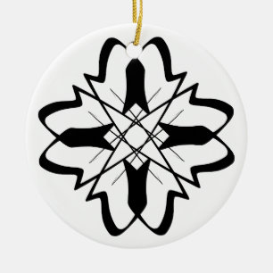 Adorno De Cerámica Doodle de Black and White #24 Bells