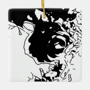 Adorno De Cerámica Doodle de flores