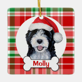 Adorno De Cerámica Doodle Dog Ornament