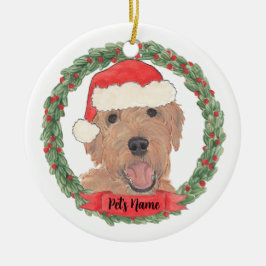 Adorno De Cerámica Doodle dorado personalizado de Apricot rojo