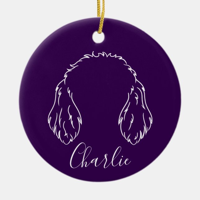 Adorno De Cerámica Doodle Ornament (Paw Prints) (Frente)