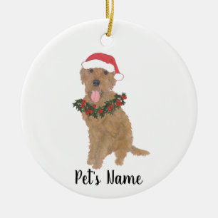 Adorno De Cerámica Doodle personalizado (Apricot dorado rojo)