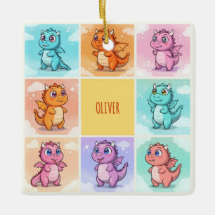 Adorno De Cerámica Doodles de dragón de color