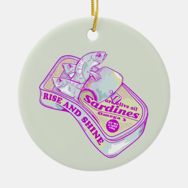 ADORNO DE CERÁMICA DORMIR SARDINAS RISE Y SHINE (Frente)