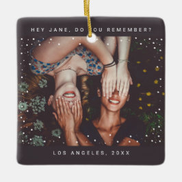 Adorno De Cerámica Dos amigos de fotos Keepsake de feriado Minimalist