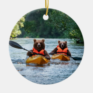 Adorno De Cerámica Dos Bears Kayak