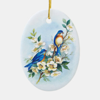 Adorno De Cerámica Dos Bluebirds