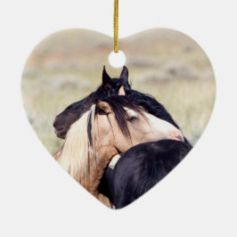 Adorno De Cerámica Dos caballos salvajes adornan sus vacaciones