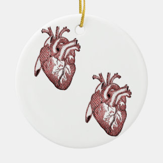 Adorno De Cerámica Dos corazones
