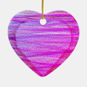 Adorno De Cerámica Dos Corazones En Uno En un Árbol del Día de San Va