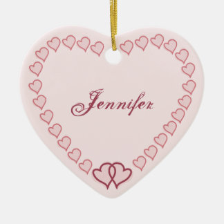 Adorno De Cerámica Dos corazones entrelazados