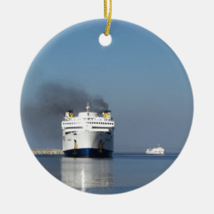 Adorno De Cerámica Dos Ferrys En Grecia