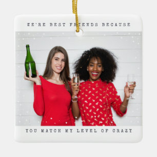 Adorno De Cerámica Dos fotógrafos mejor amigo en vacaciones de nevada