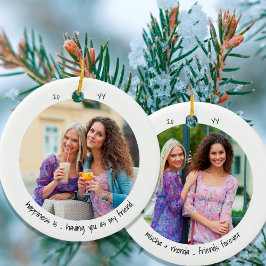 Adorno De Cerámica Dos fotos La felicidad es .. Friend Cute Minimalis