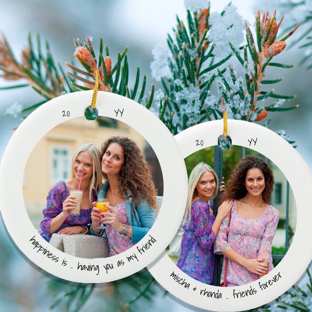 Adorno De Cerámica Dos fotos La felicidad es .. Friend Cute Minimalis (Subido por el creador)