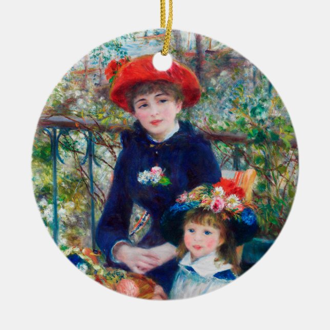 Adorno De Cerámica Dos hermanas - Pintura impresionista de Renoir 188 (Frente)