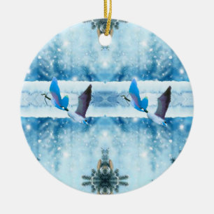 Adorno De Cerámica Dos Navidades azules de Geese