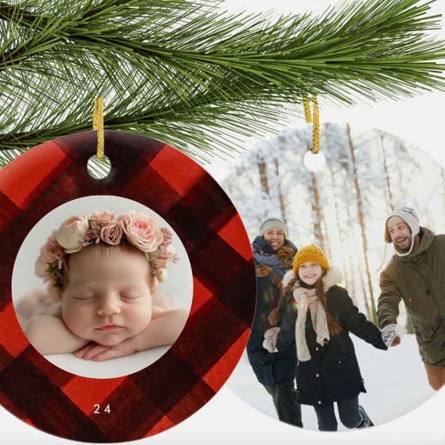 Adorno De Cerámica Dos Navidades de fotografía pintados con papel neg (Subido por el creador)