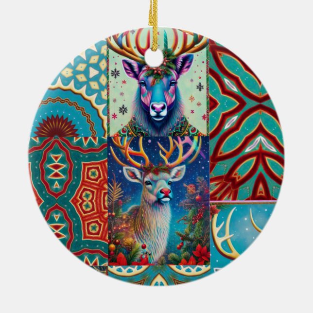 ADORNO DE CERÁMICA DOS NAVIDADES DEER (Atrás)