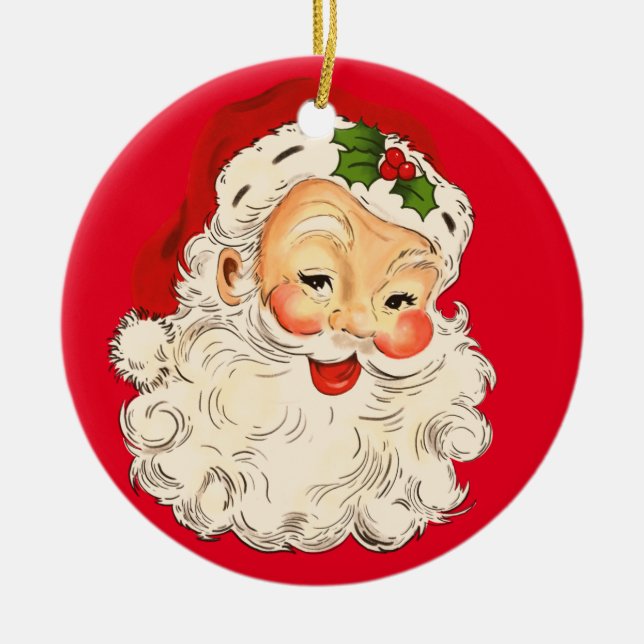Adorno De Cerámica Dos navidades paternas sonrientes (Frente)